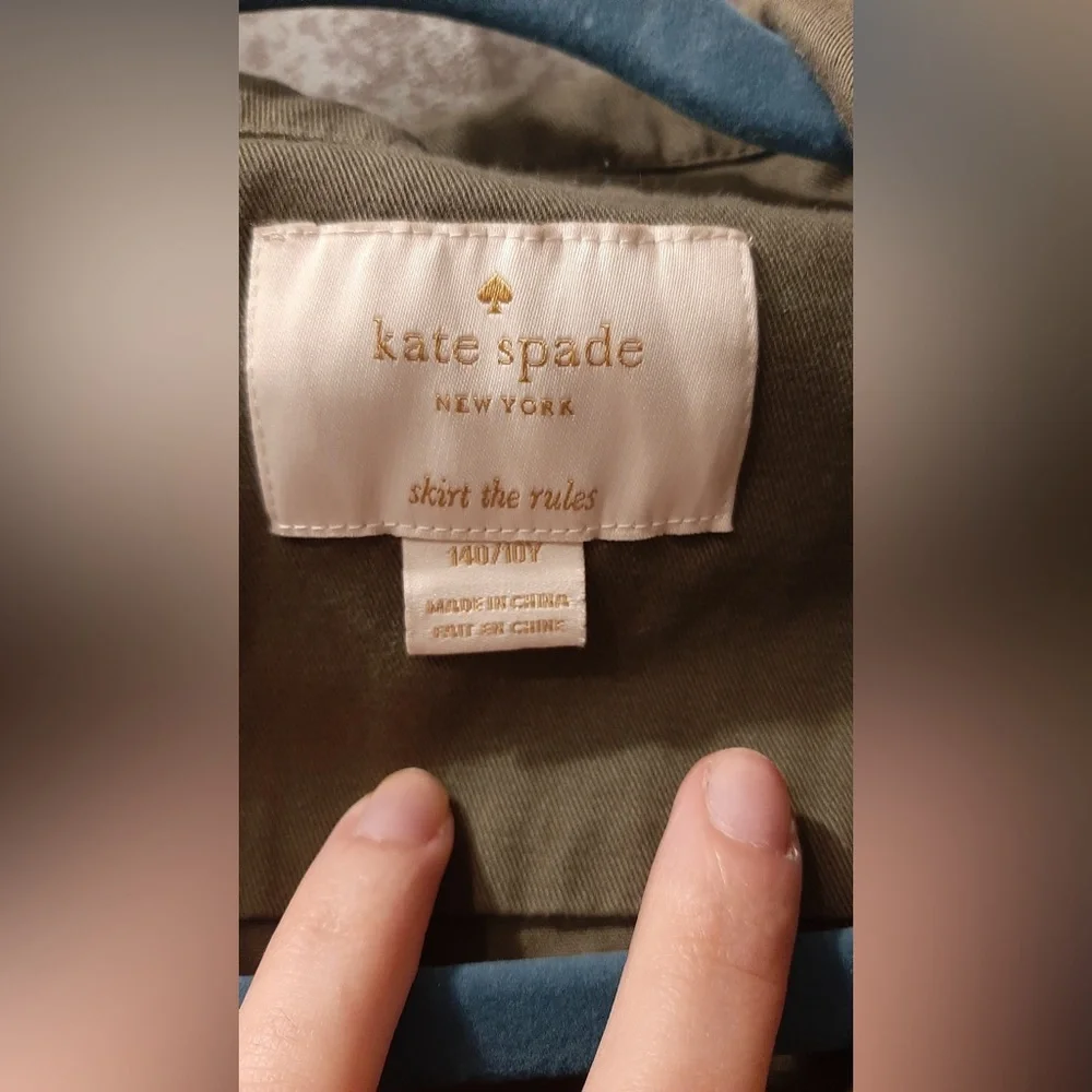 Kate Spade Utility Jacket Girls 10 Army Green Ruffle